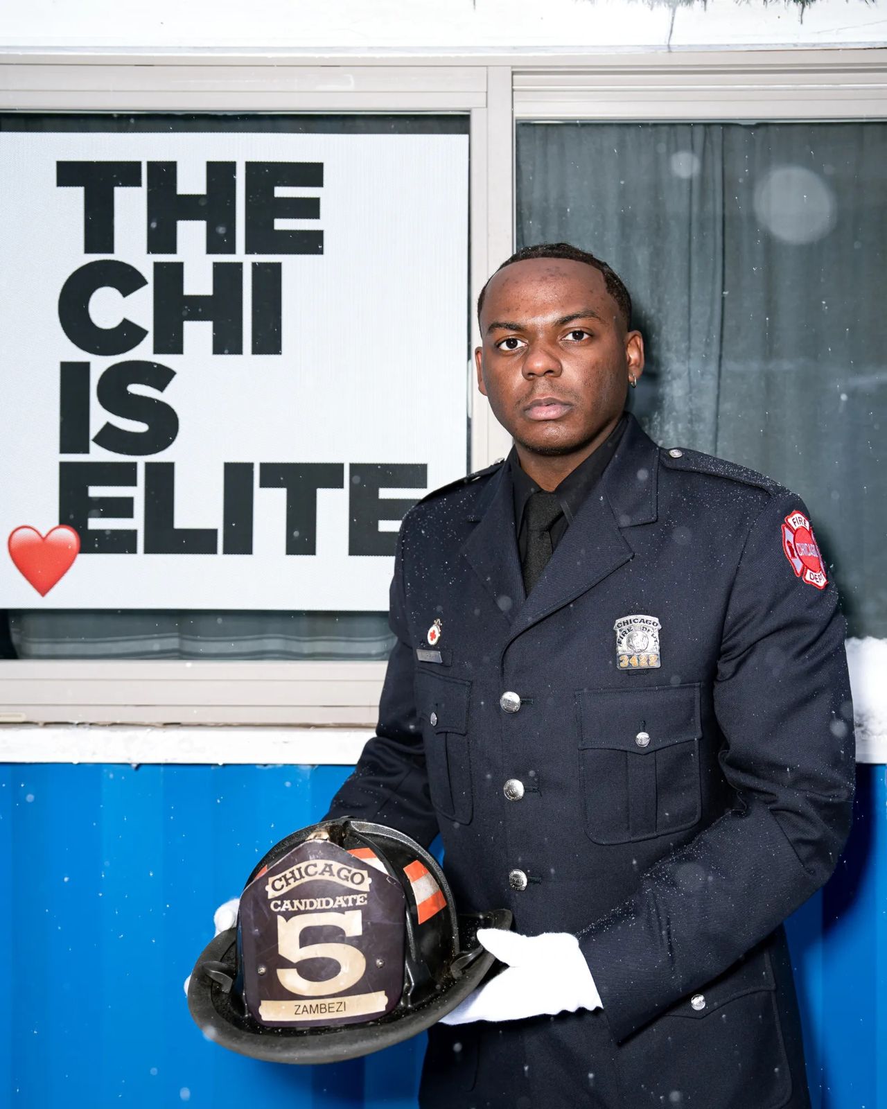 Malik Zambezi in his Chicago Fire Department dress uniform